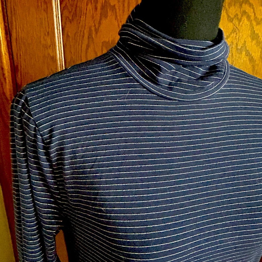 NWOT J Crew tissue turtleneck with metallic stripe